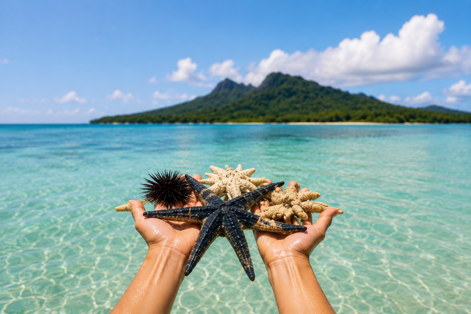 Lagon — raies et requins