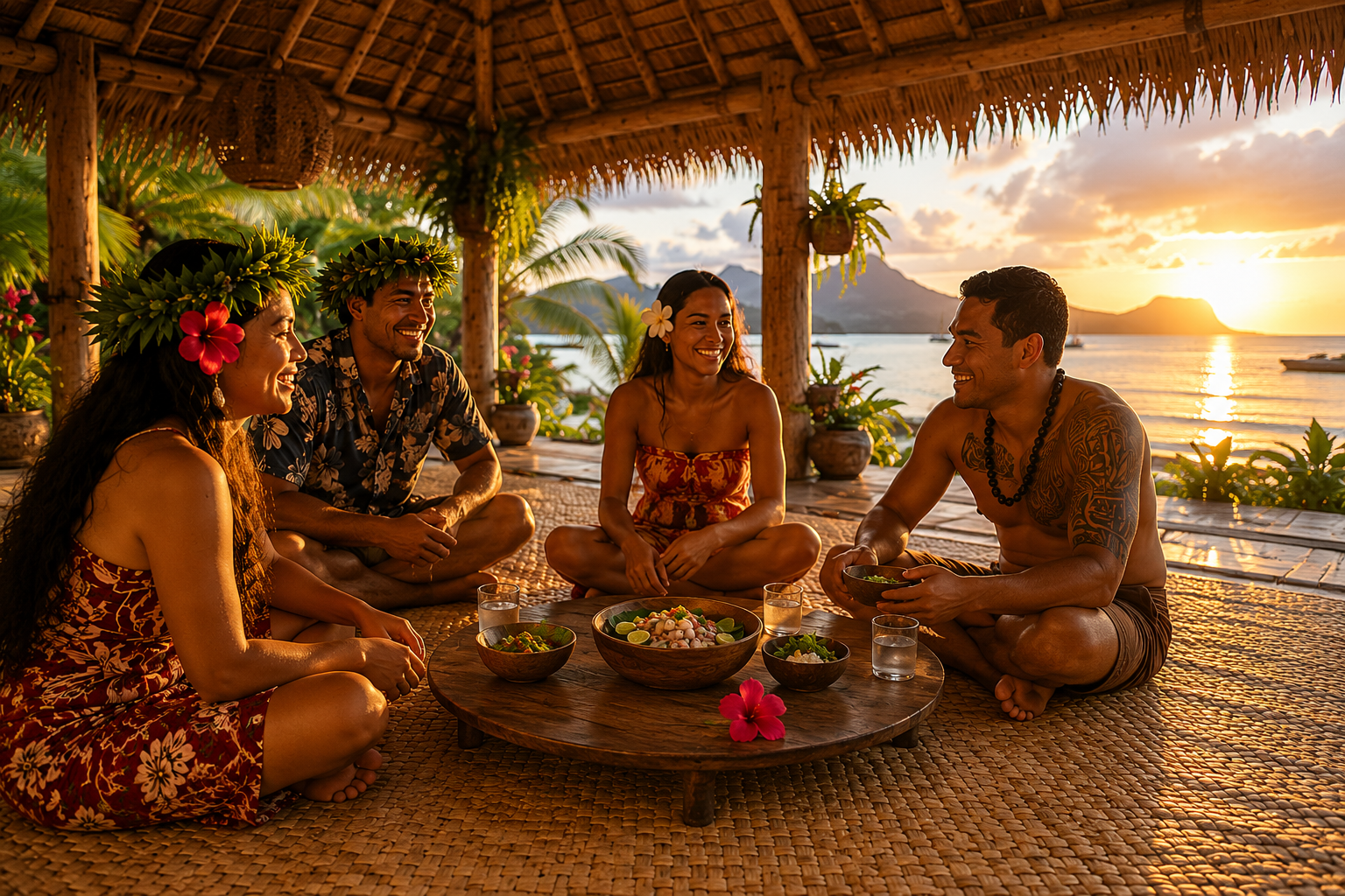 Soirée sous le fare Pote'e — Fare Moorea