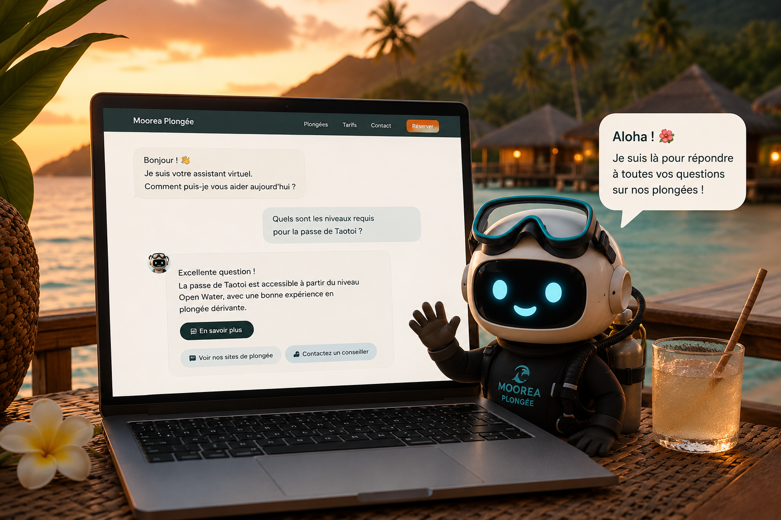 Assistant IA Moorea Plongée